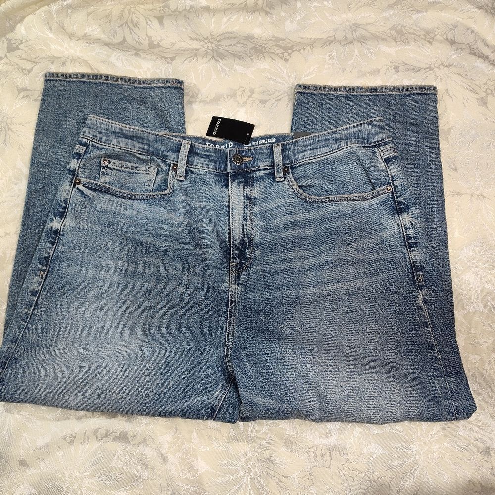 Torrid crop high-rise straight ankle classic denim jeans womens18 NEW